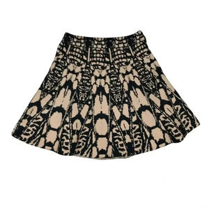 WOW COUTURE Tan/Black "Sweater Knit' A-Line Skirt NWOT Size SMALL